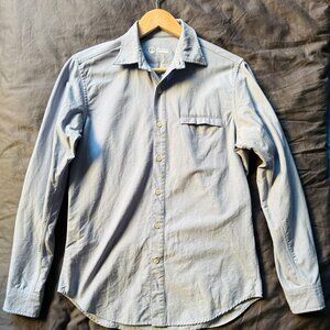 Outlier Merino Co Pivot Men's Button Down Shirt, Small, Light Blue, EUC